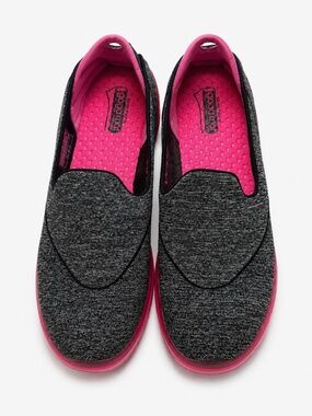 Skechers Go Walk Slip On Shoes Womens Size 9 Pink Gray Flats Comfort